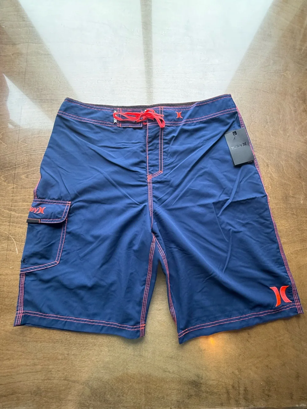Hurley Men's Navy and Red Board Shorts